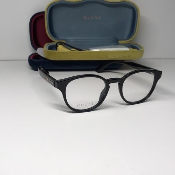 New Authentic Gucci GG0827O 001 Black Eyeglasses with Case - Picture 6 of 11